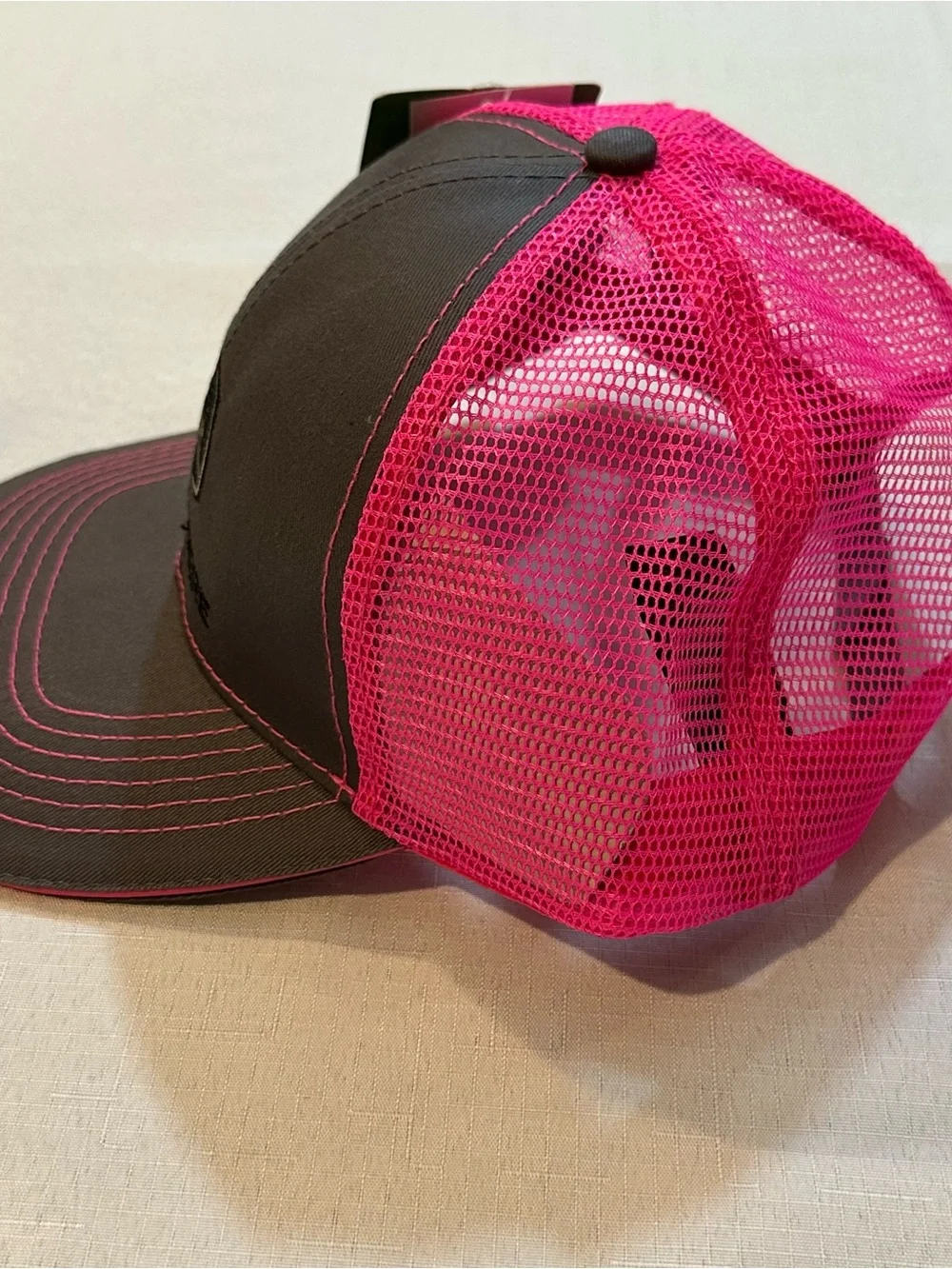John Deere Pink Gray Mesh Trucker Hat NWT Snapback